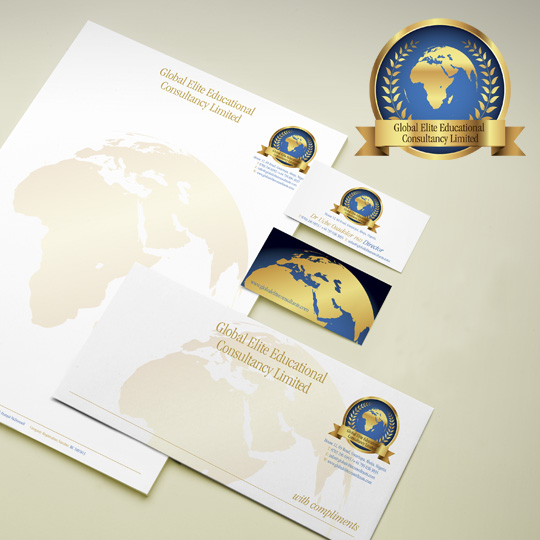 school crest logo and stationery design